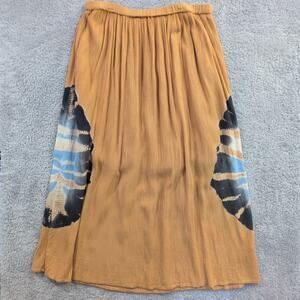Bohemian Maxi Skirt Multicolor Golden Yellow Skirt Size Large Hippie Festival